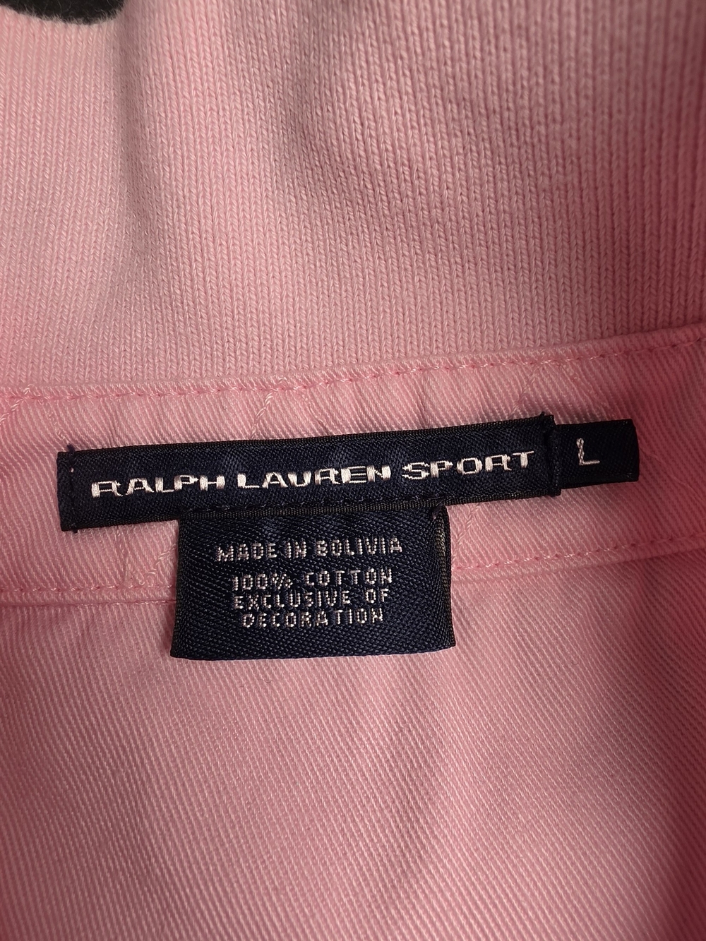 Ralph Lauren Light Pink Polo Midi Dress with Green and Navy Sleeves - Picture 7 of 9